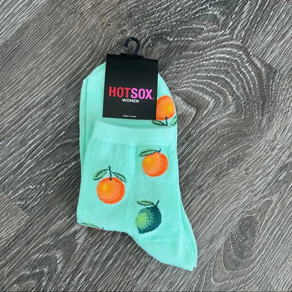 Peach and lime mint crew socks